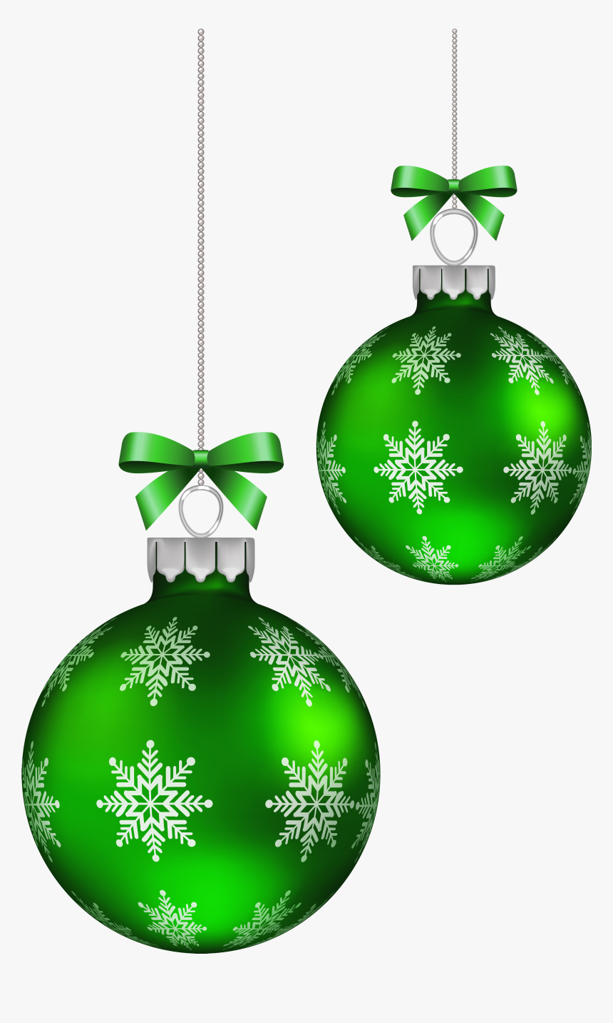 Green Christmas Balls Decoration Png Clipart Image - Christmas Ornaments Transparent Background, Png Download