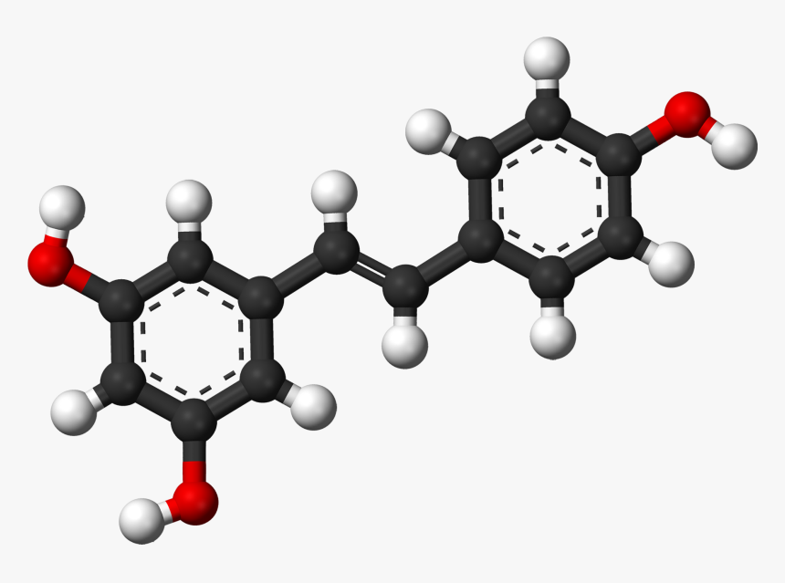 Resveratrol 3d Balls Ball And Stick Model Of The Resveratrol - Salicylic Acid 3d Model, HD Png Download