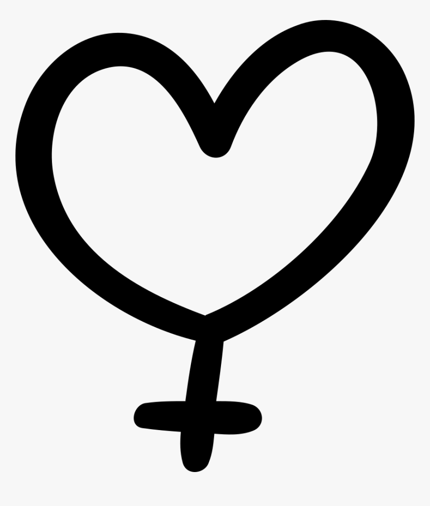 Female Gender Sign With Heart - Female Sign Heart, HD Png Download