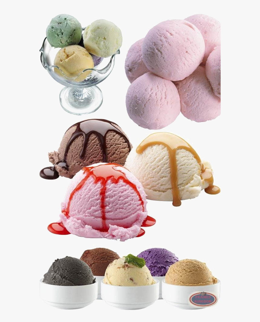 Ice Cream Balls Png Photos - Ice Cream Three Flavors, Transparent Png