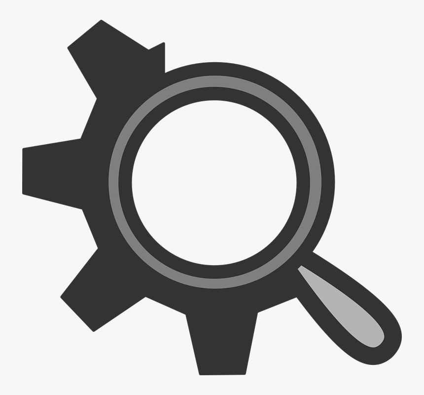 Gear, Search, Computer, Icon, Symbol, Sign - Magnifying Glass With Gear, HD Png Download