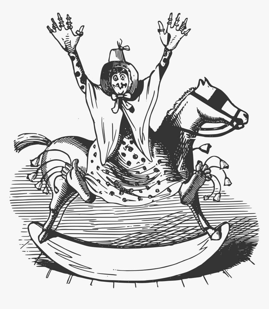 Rocking-horse Woman Clip Arts - Drawing, HD Png Download