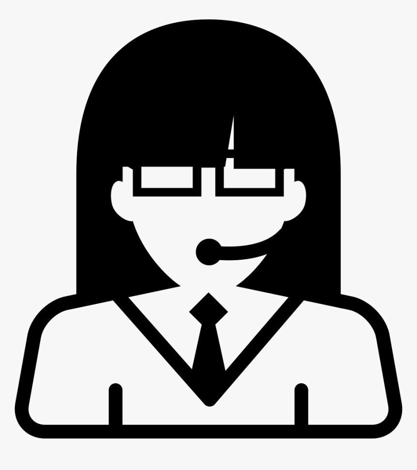 Clipart Woman Call Center - Girl Thinking Clipart Black And White, HD Png Download