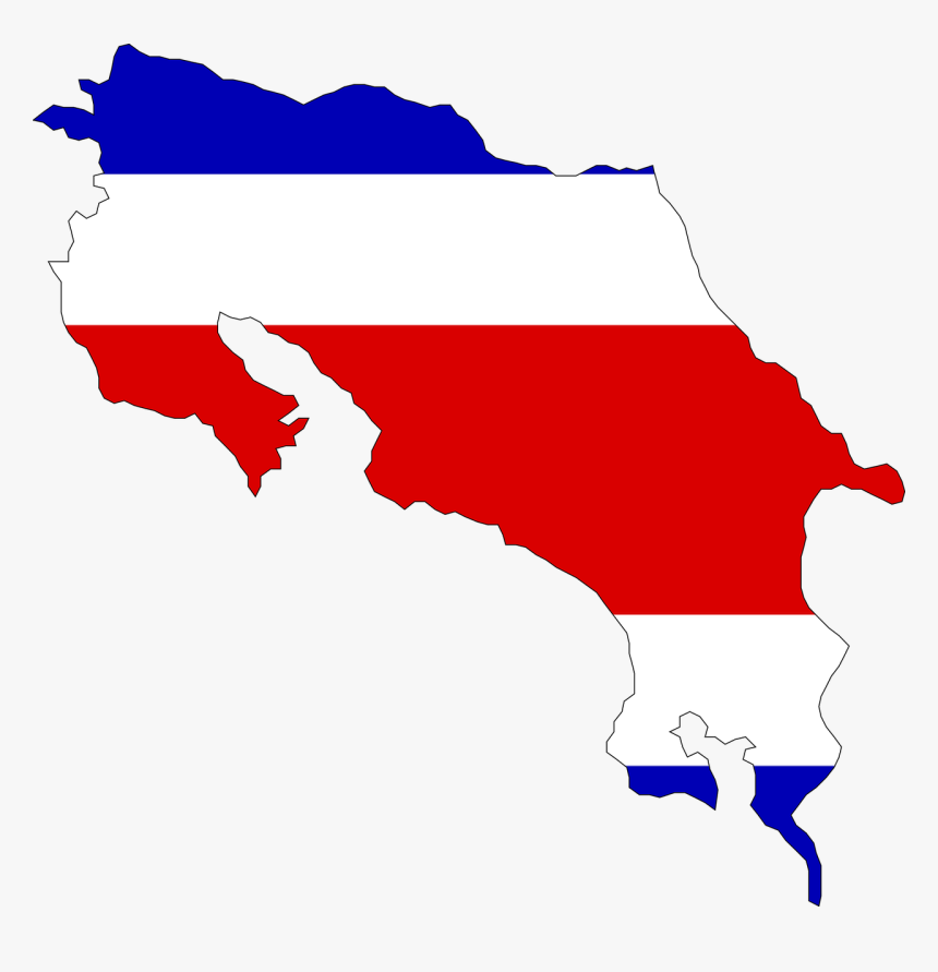 Costa Rica Flag Map Png, Transparent Png