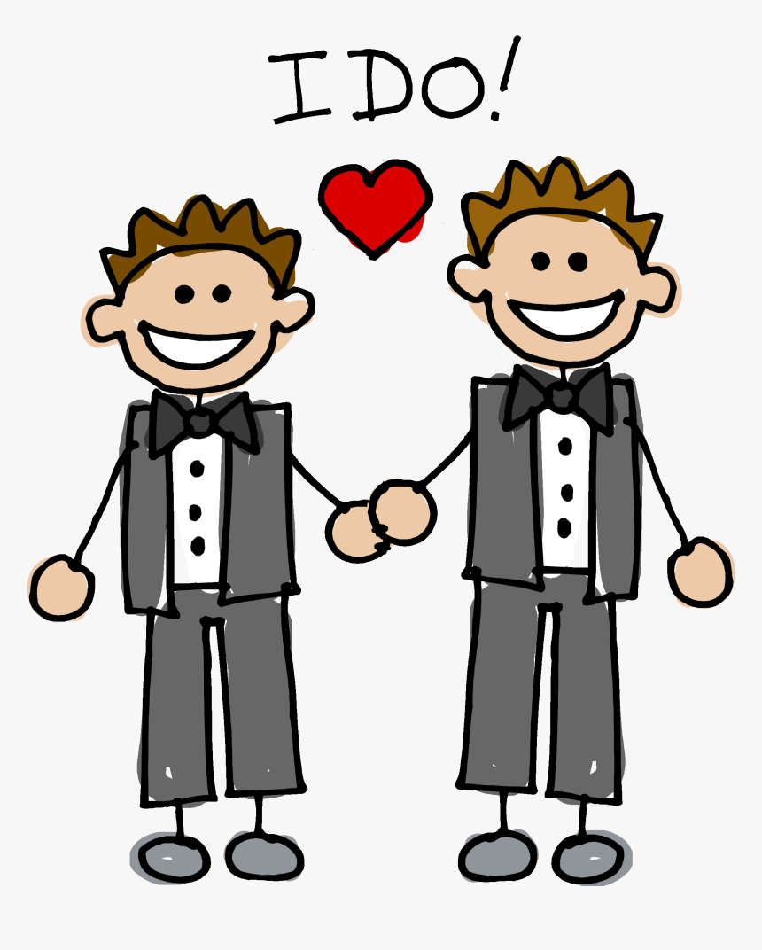 Transparent Lesbian Wedding Clipart - Same Sex Wedding Cartoon, HD Png Download