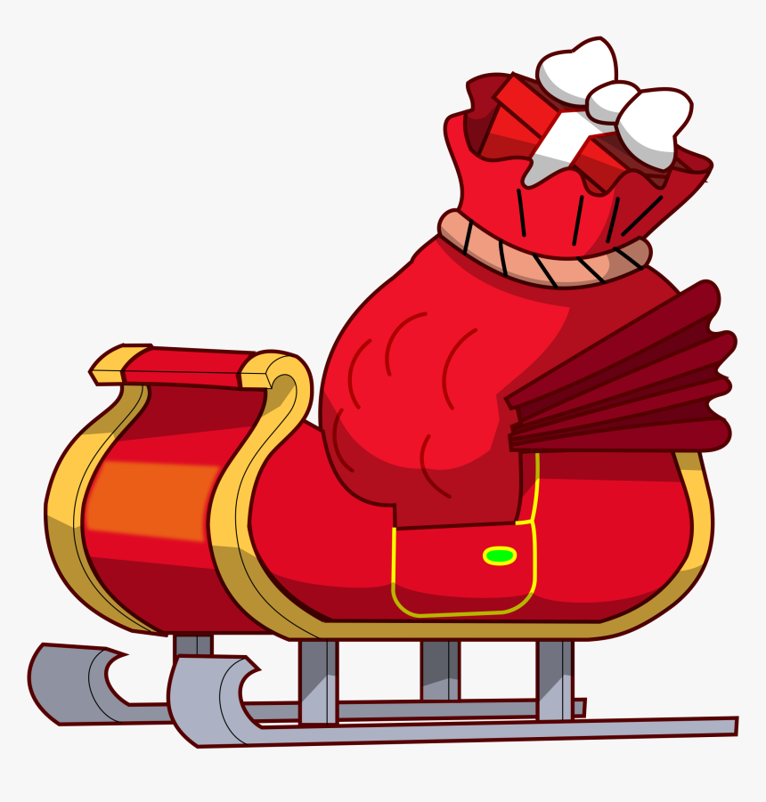 Santa Sleigh Png Transparent Image - Clip Art Santa's Sleigh, Png Download