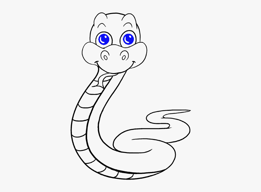 Picture Of A Cartoon Snake - งู ลาย เส้น การ์ตูน, HD Png Download