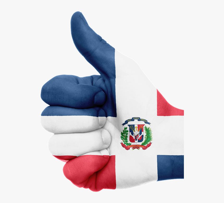 Transparent Bandera Dominicana Png - Dominican Republic Flag Hand, Png