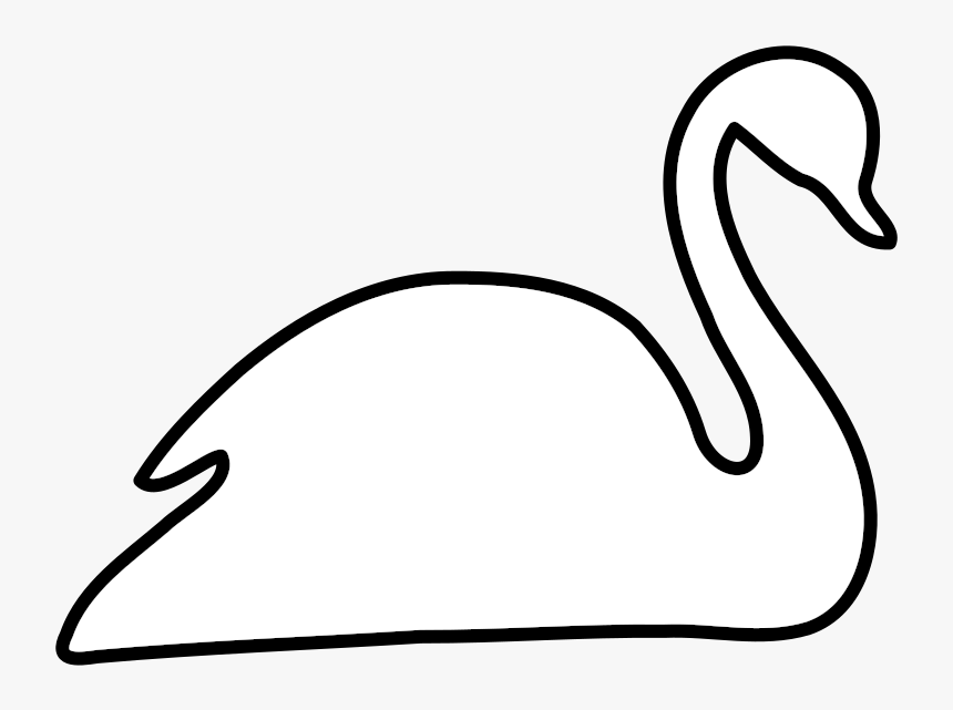White Swan - Swan Silhouette Clip Art White, HD Png Download
