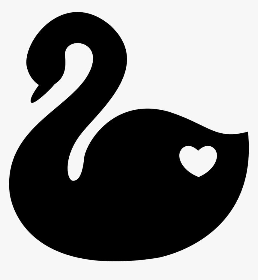 Swan With A Heart Symbol Of Fidelity - Cisne Desenho Png, Transparent Png