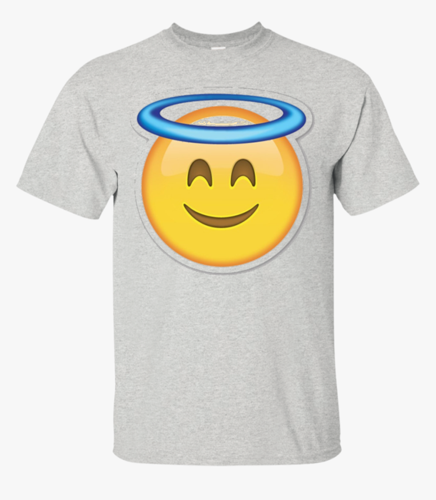 Heaven Angel Ring Smiley Emoji Emoticon T Shirt - Climate Change Funny T Shirt, HD Png Download