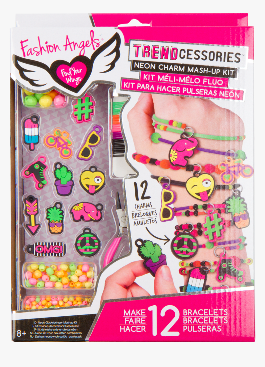 Neon Charm Mash Up Bracelet Kit 
 Title Neon Charm - Badge Factory Badge Pin Design Kit Fashion Angels, HD Png Download
