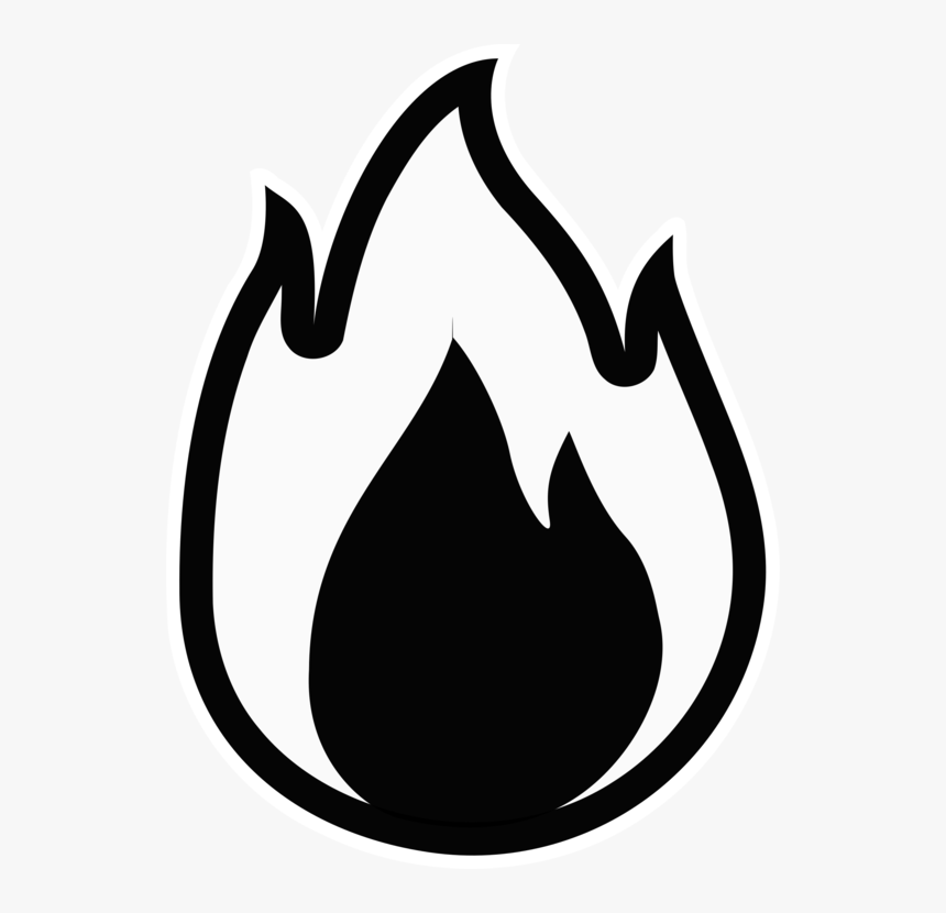 Silhouette,monochrome Photography,symbol - Flame Clipart Black And White, HD Png Download