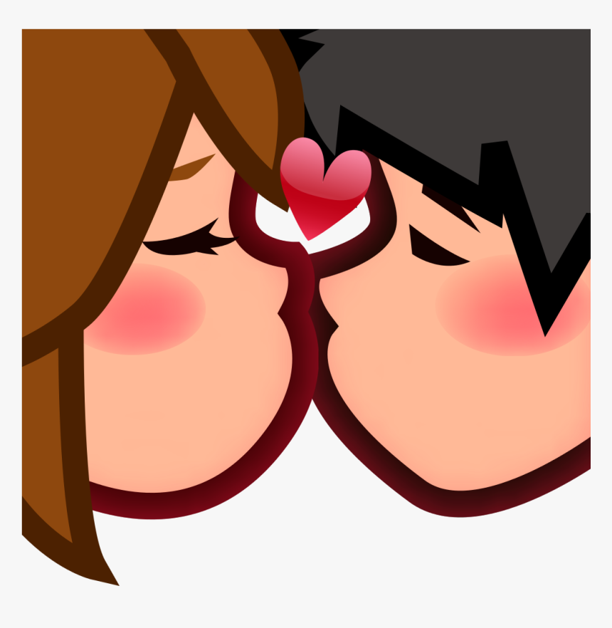 Peo Couple Kiss - Emoji Love Couple Kis, HD Png Download