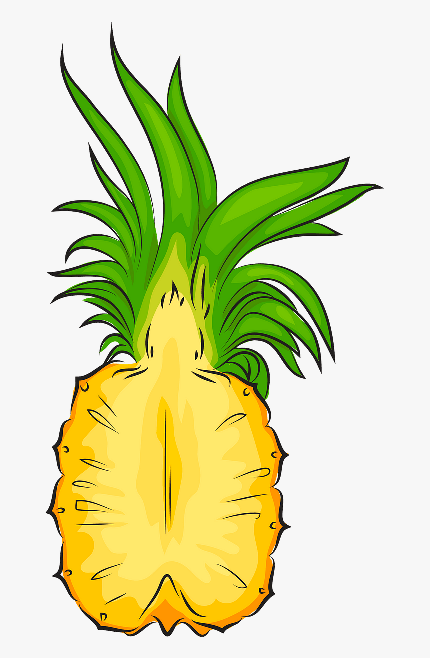 Clipart Pineapple Cut In Half, HD Png Download