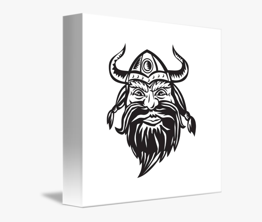 Viking Warrior Head Angry Black And White - Viking Head Transparent Hd, HD Png Download