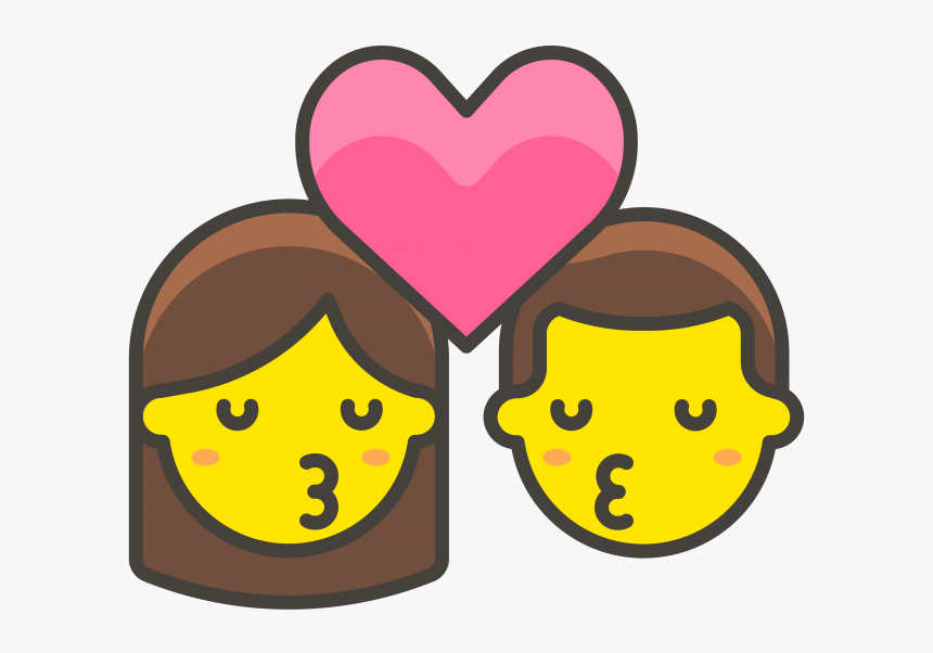 Kiss Woman Man Emoji - อิ โม จิ หญิง ชาย, HD Png Download