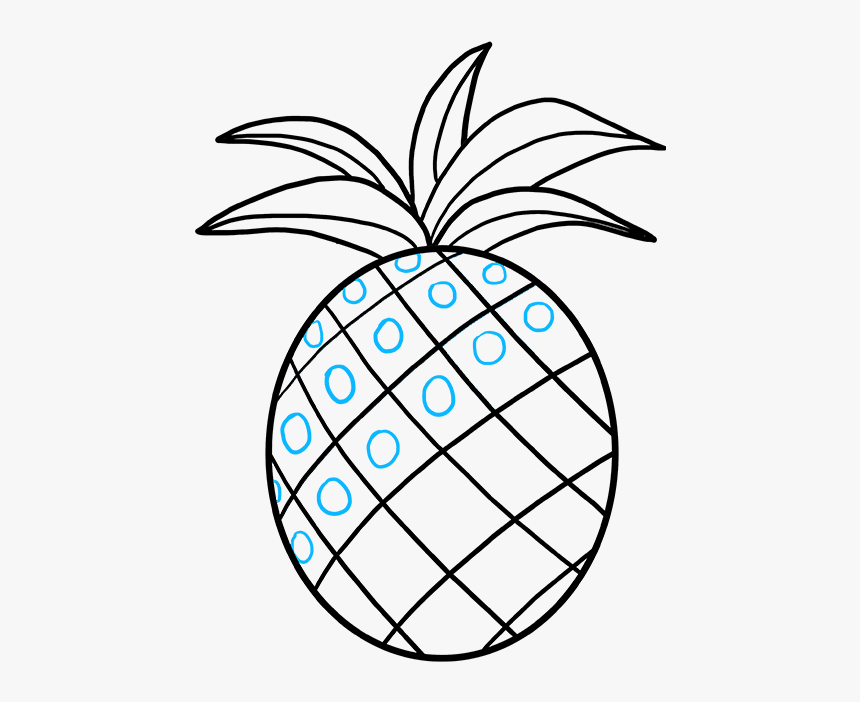 How To Draw A Pineapple - Easy Drawing Of Pineapple, HD Png Download