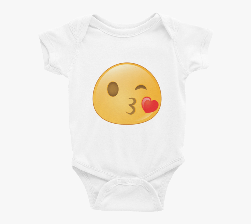 Expressive Blowing Kiss Emoji Baby Onesie My Wear Clothes - Cartoon, HD Png Download