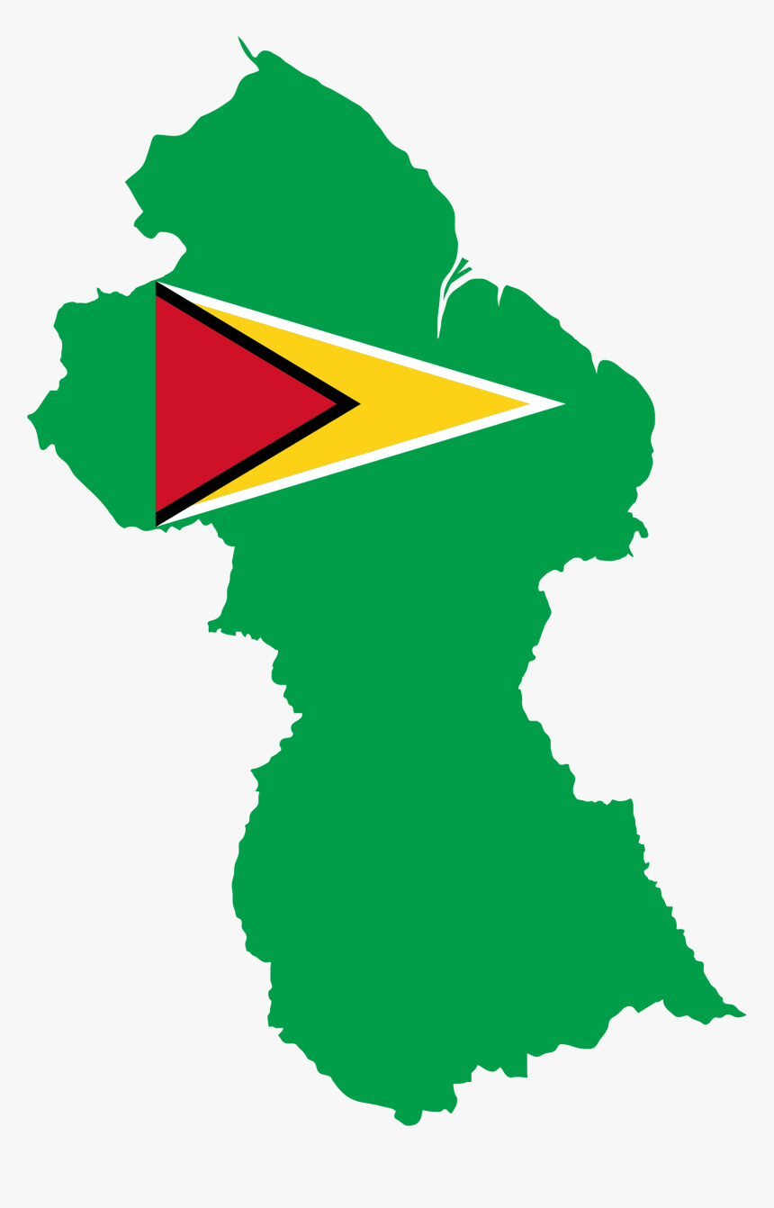 Guyana Map Flag Clip Arts - Guyana Map Black, HD Png Download