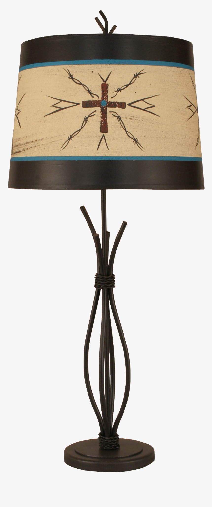 12r45c - Iron Cross - 32 - 5 Inch Western Table Lamp - Lampshade, HD Png Download