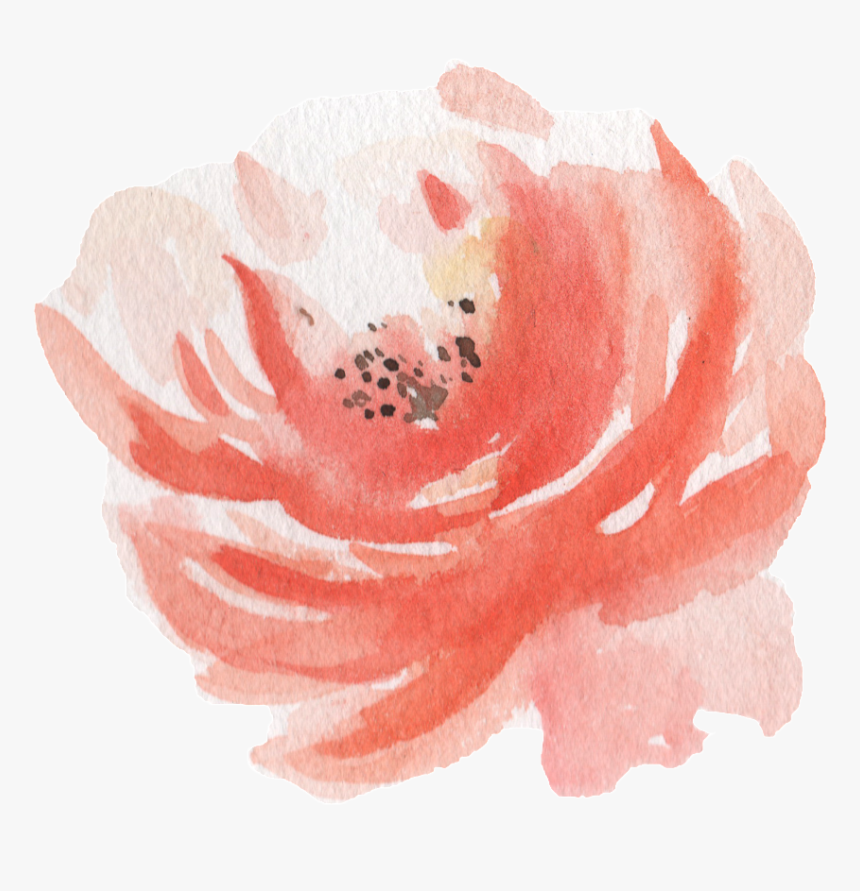 Pink Watercolor Hand Painted Flowers Transparent - Watercolor Paint, HD Png Download