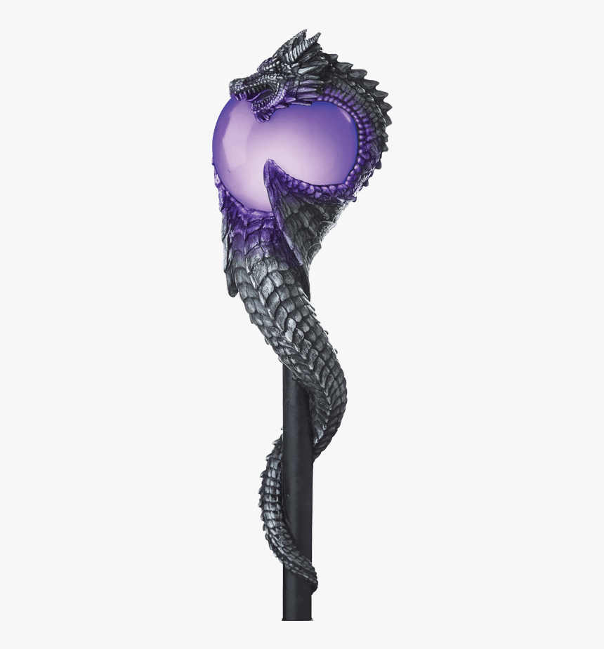 Wizard Dragon Orb Costume Staff - Black Wizard Staff, HD Png Download