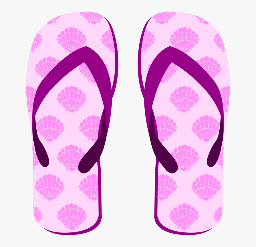 Pink,sandal,walking Shoe - Purple Flip Flops Clip Art, HD Png Download