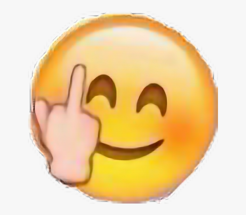 #ftestickers #emoji #funny #fuckyou #lol ^^ - Middle Finger Smile Emoji, HD Png Download
