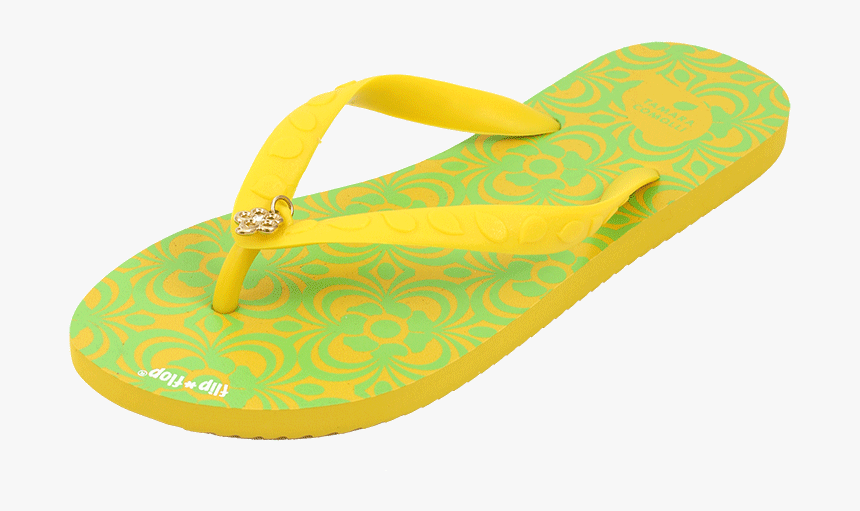 yellow flower flip flops