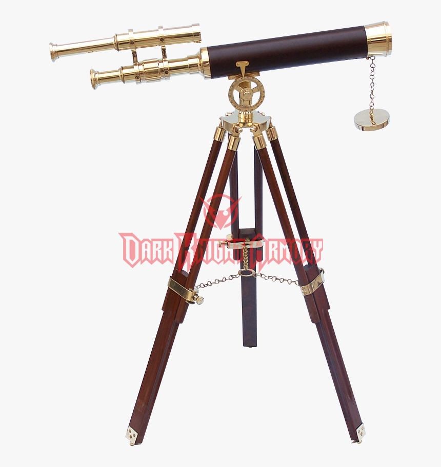 Refracting Telescope Brass Tripod Maritime Transport - Telescope With Stand, HD Png Download