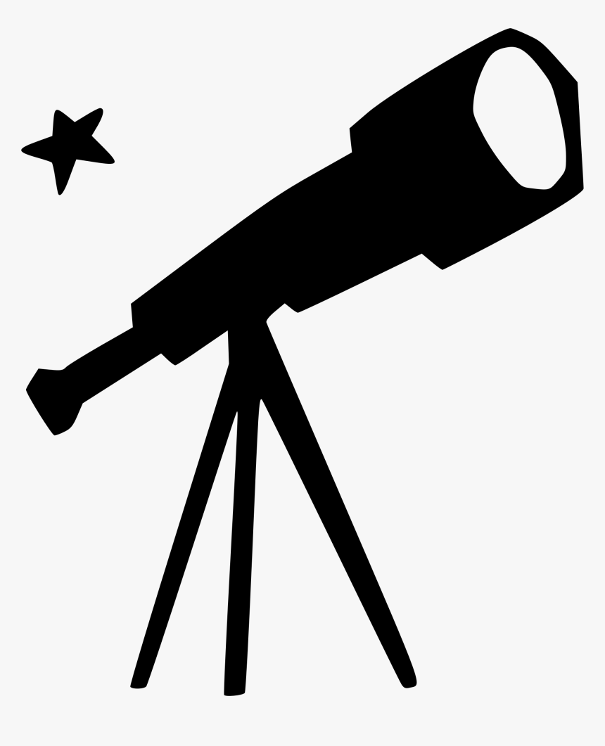 Clip Art Clipart Telescope - Telescope Black And White, HD Png Download