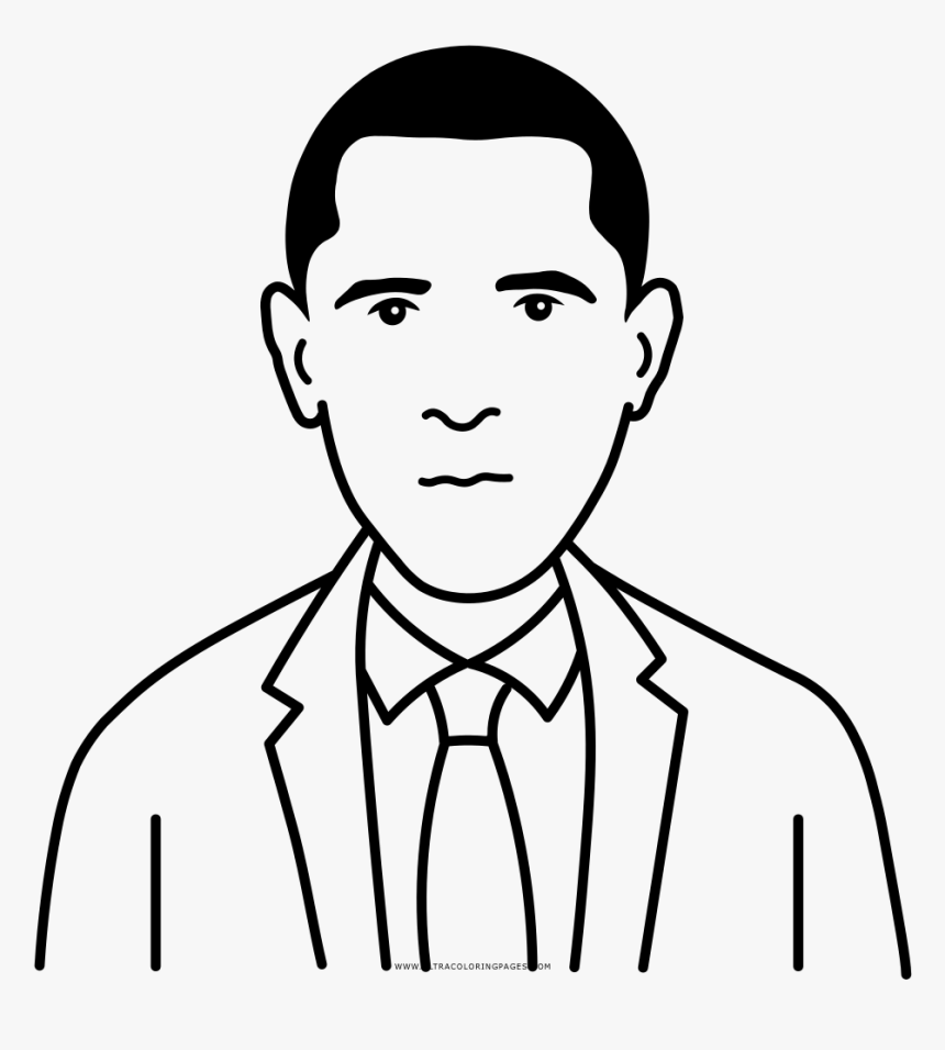 Barack Obama Coloring Page - Drawing, HD Png Download