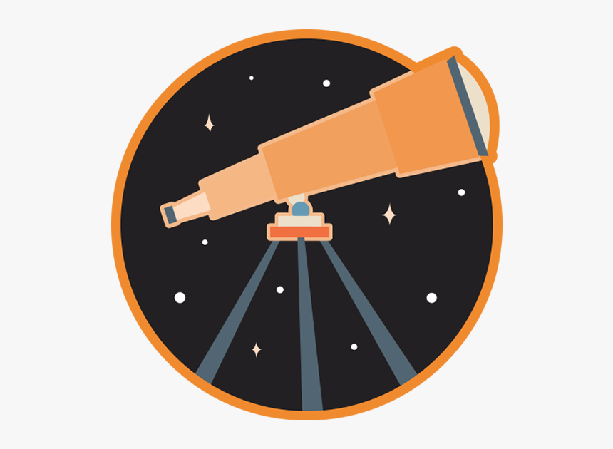Telescope Logo Astronomy Night Space Sky Circle Logo - Telescope Logo, HD Png Download