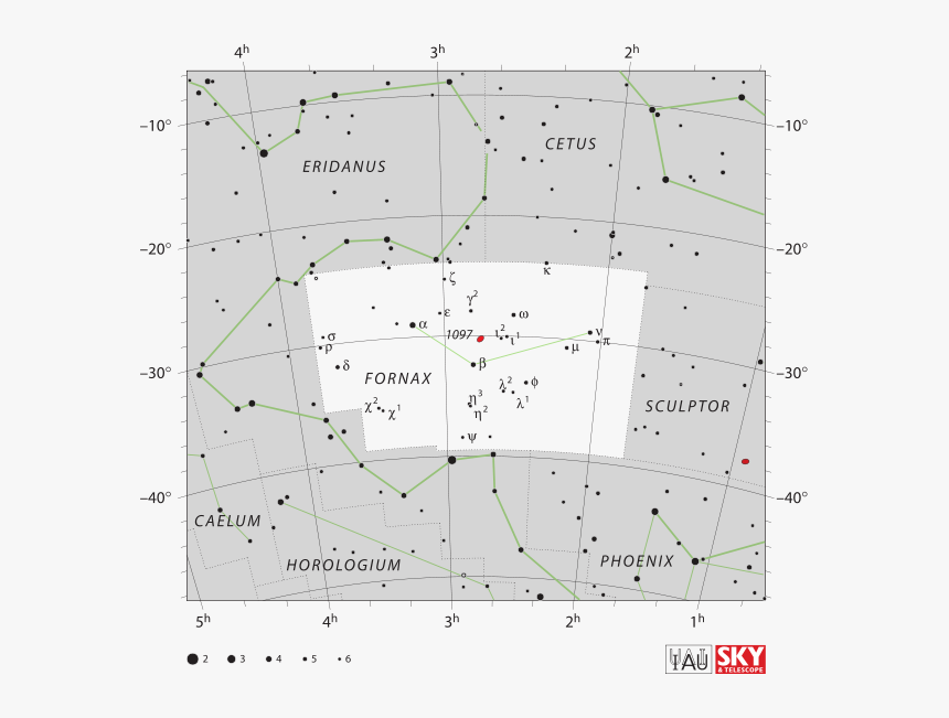 Transparent Constellations Png - Fornax Constellation Map, Png Download