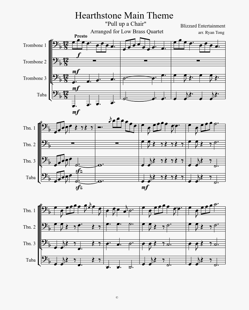 Hearthstone Theme Piano Sheet, HD Png Download