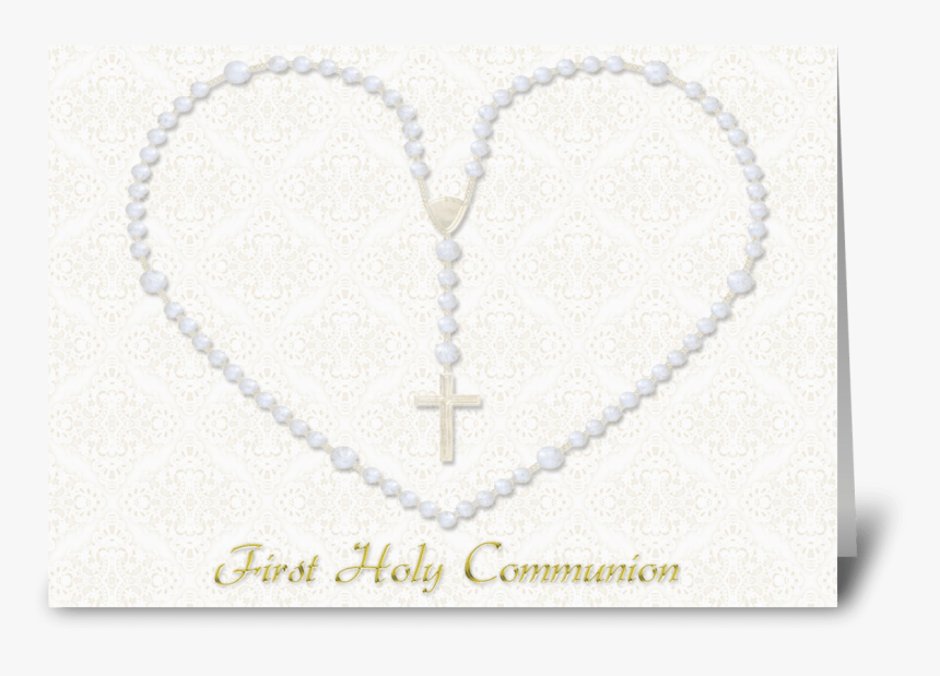 Heart Shaped Rosary Beads, Communion Greeting Card - Heart, HD Png Download