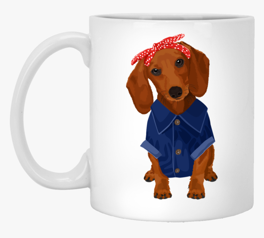 Dachshund Brown Dog Rosie The Riveter Mugs 
 Class - English Can Be Tough, HD Png Download