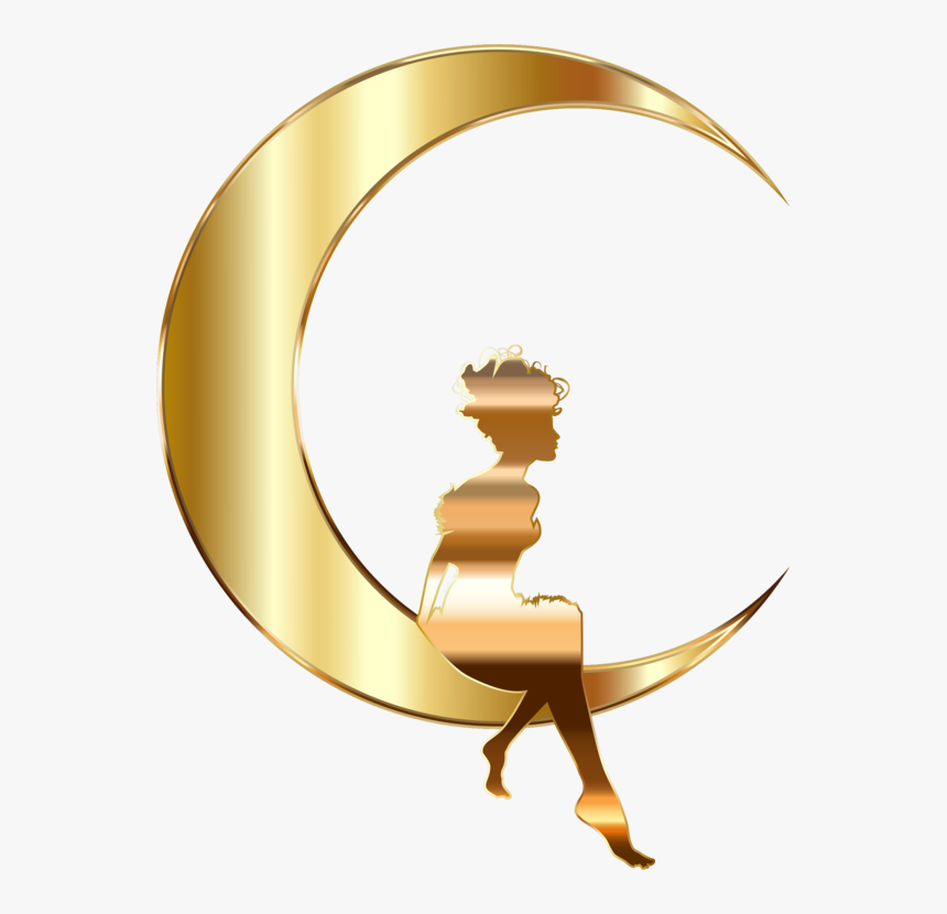 Symbol,metal,crescent - Gold Crescent Moon Png, Transparent Png
