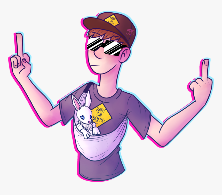 Made Some Fanart Of @pyrocynical And His New Son Rabbit, - Pyrocynical Fan Art Human, HD Png Download