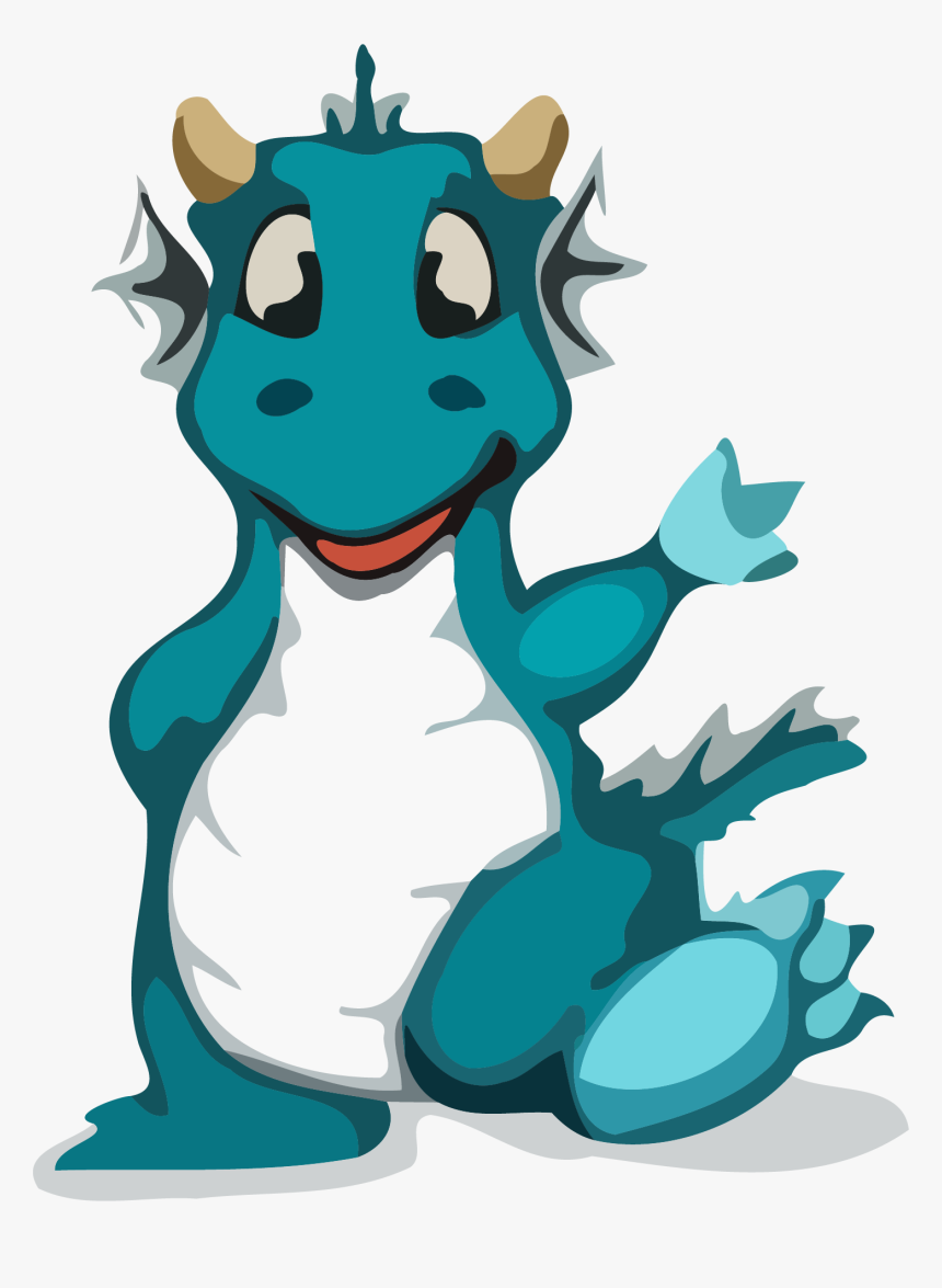 Dragon Hello Clipart Png - Cartoon Dragon Looking At You, Transparent Png