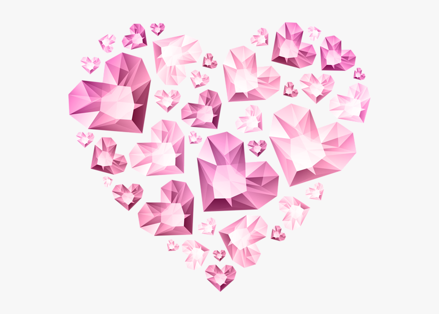 Hert Of Diamond Hearts Transparent Clip Art - Pink Diamond Heart Png, Png Download