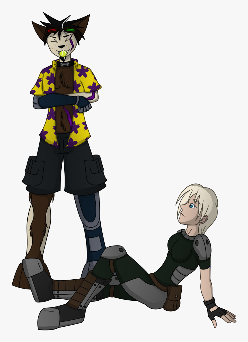 [borderlands] A Gal And Her Dog - Cartoon, HD Png Download