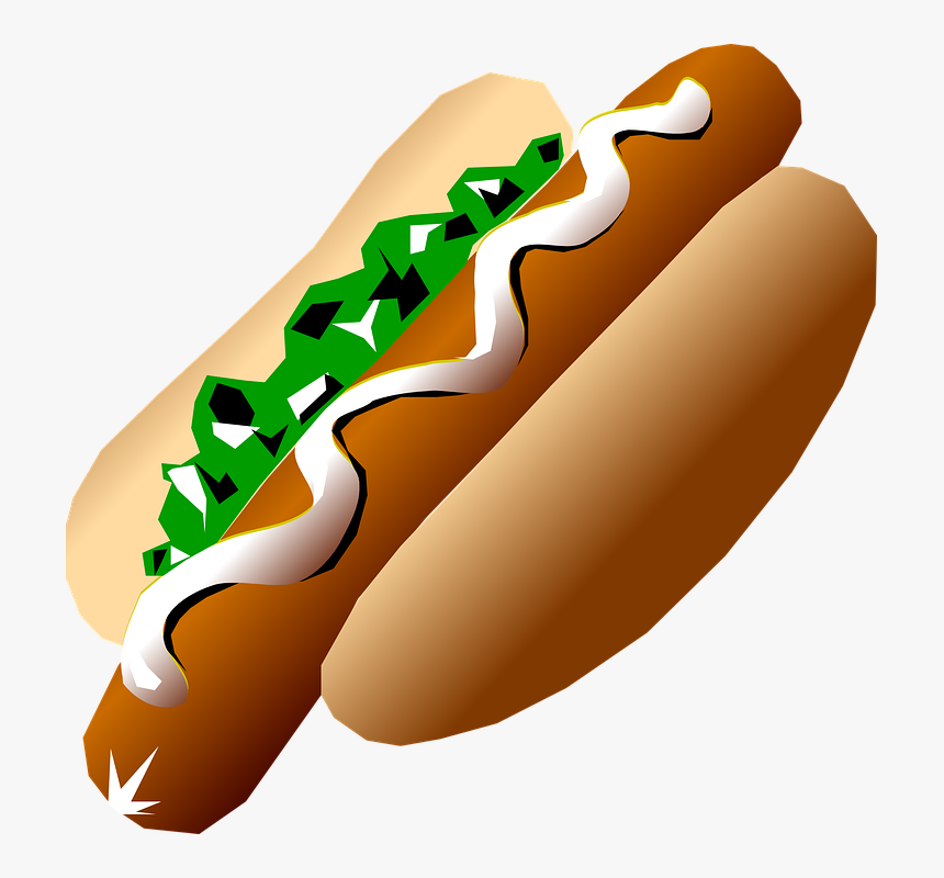 Hot, Dogs, Food, Bun, Relish - Hot Dog Clip Art, HD Png Download
