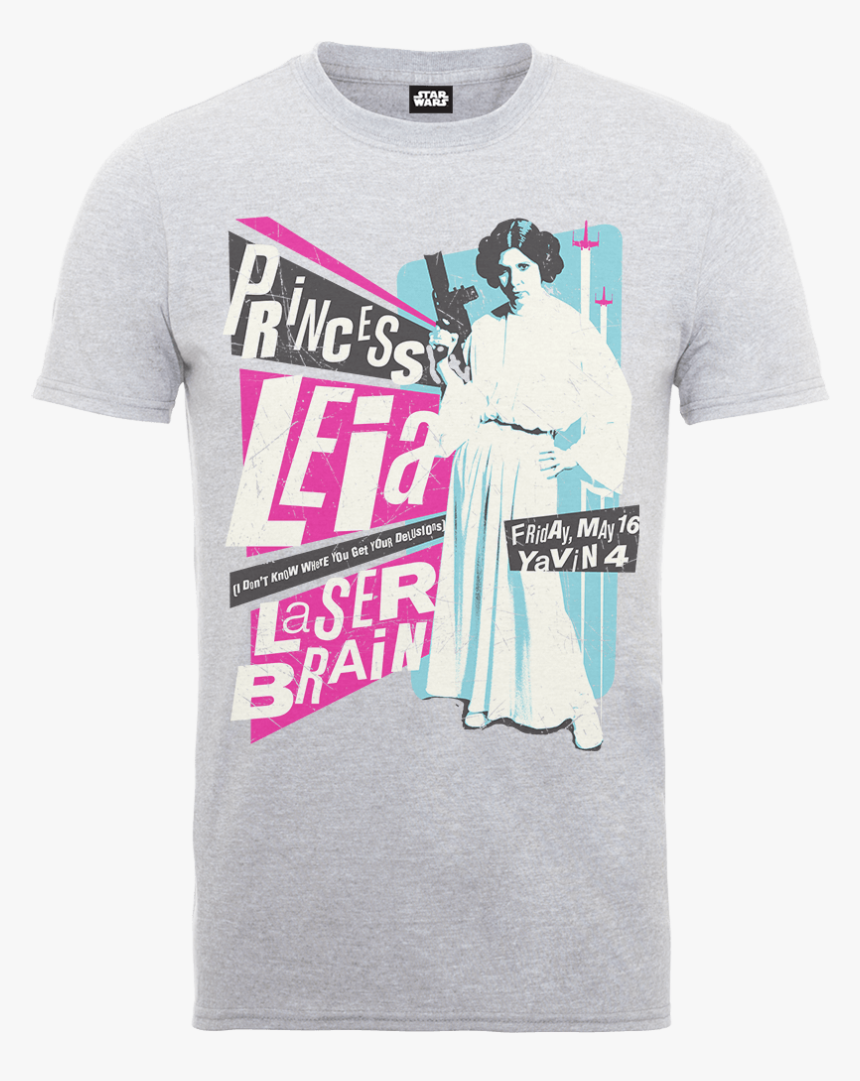 Star Wars Princess Leia Rock Poster T-shirt - Camiseta Capitan America Gris, HD Png Download