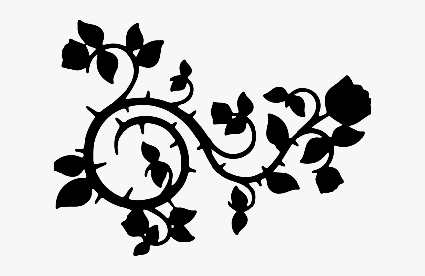Transparent Free Clipart Skydiving - Rose Vine Silhouette, HD Png Download