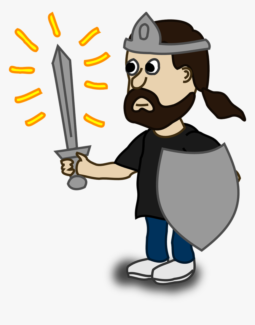 Man With Sword Cartoon, HD Png Download