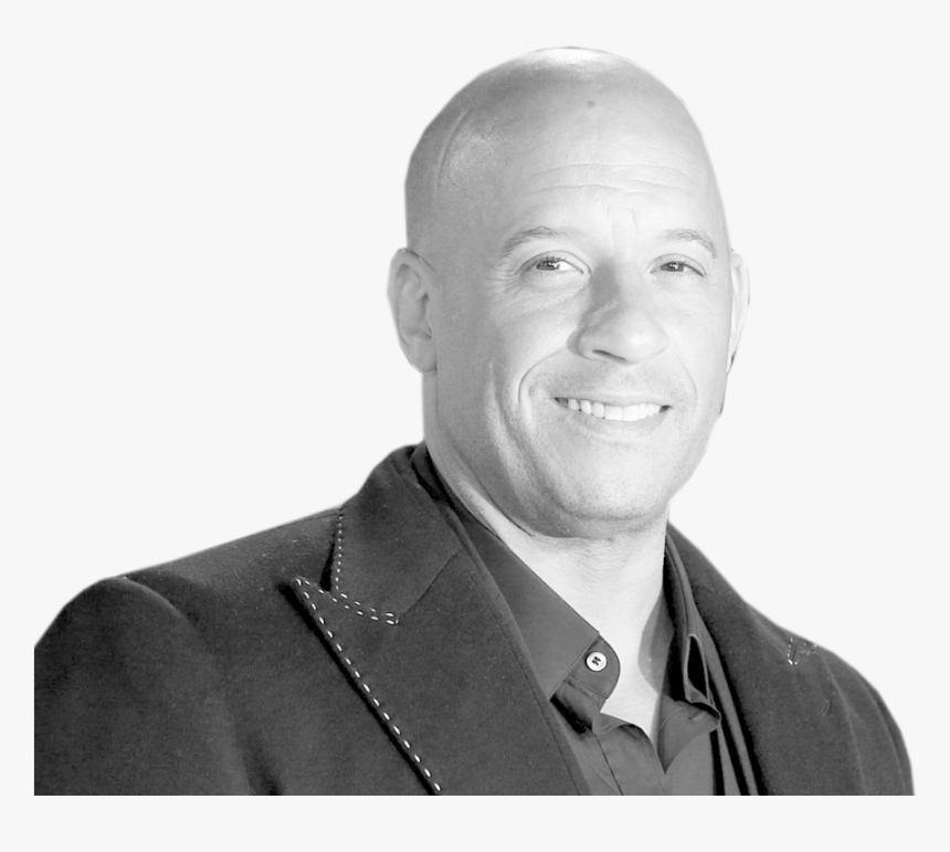 Vin Diesel - Art Vin Diesel Black And White, HD Png Download