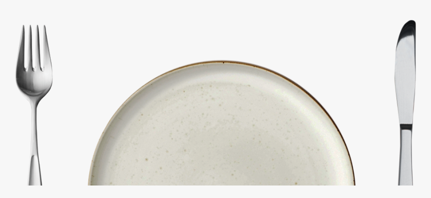 Empty White Plate With Knife And Fork - Empty Plate Peas Png, Transparent Png