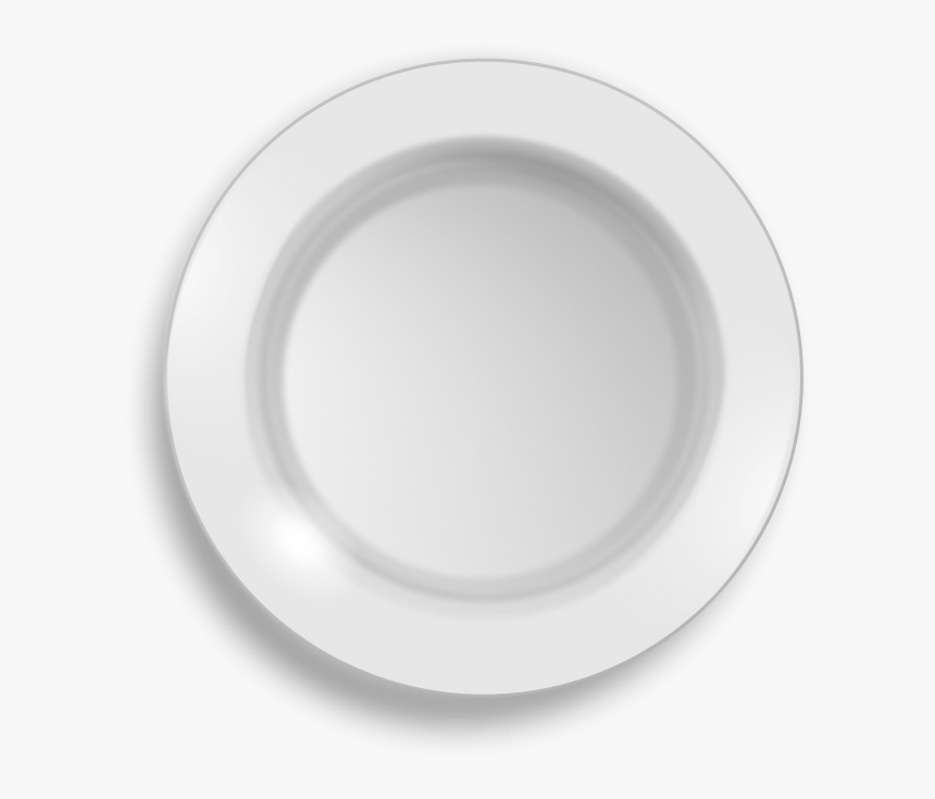 Dinner Plate Black And White Clipart - Top View Plate Png, Transparent Png